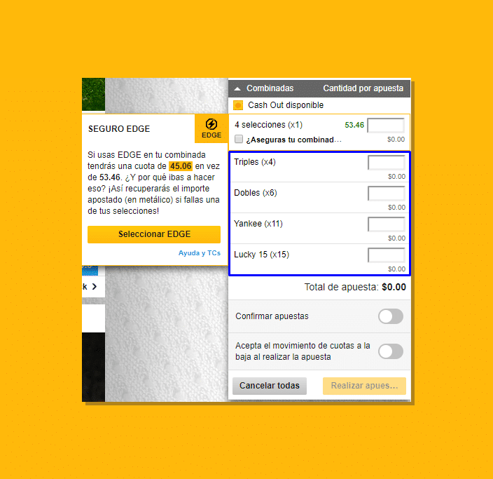 Otras opciones de parley dobles triples entre otros