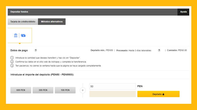 Como depositar en Betfair en soles peruanos
