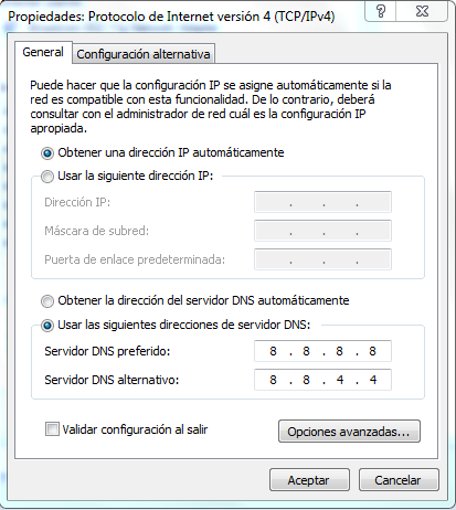 Cambiar configuracion DNS problema betfair