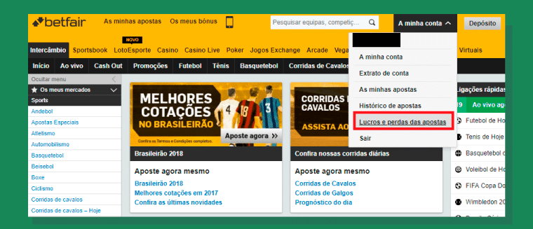 Lucros Perdas Apostas