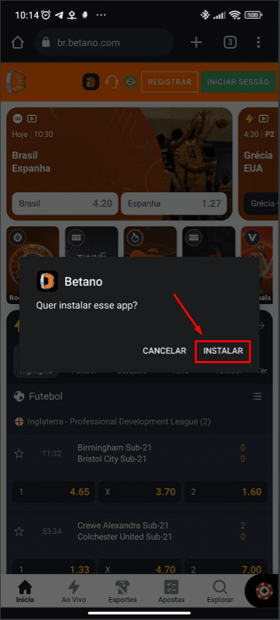 Instalar App Betano