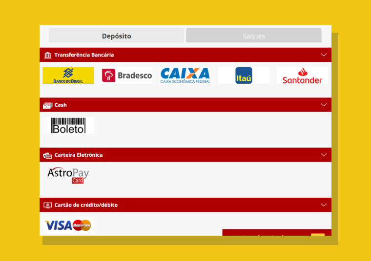 Métodos de pagamento