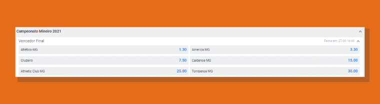 Apostas de longo prazo na Betano