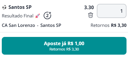 Exemplo de Aposta válida