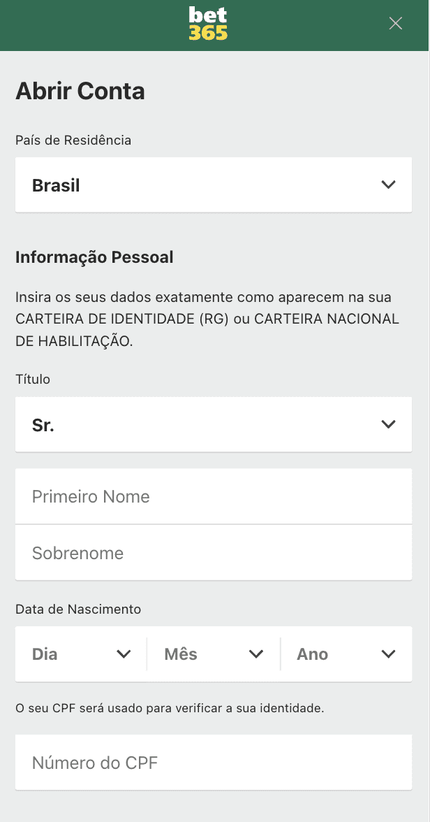 Preencha o formulário de cadastro