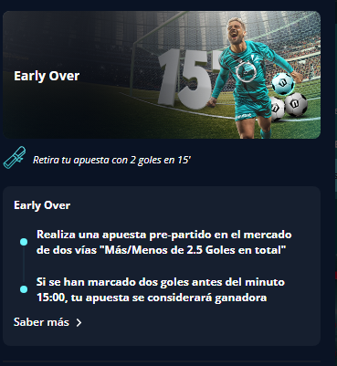 Captura de una campaña Early Over de Novibet