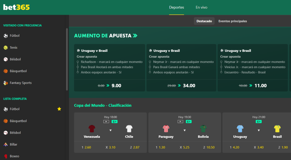 Imagem da análise da Bet365