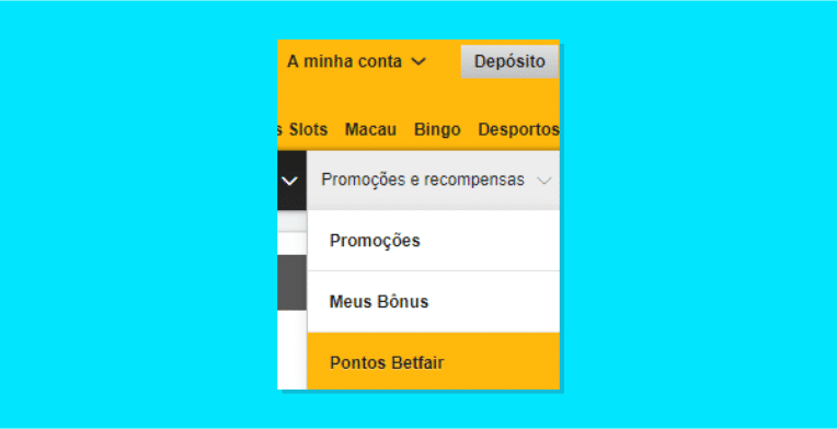 Verifique seus pontos na Betfair