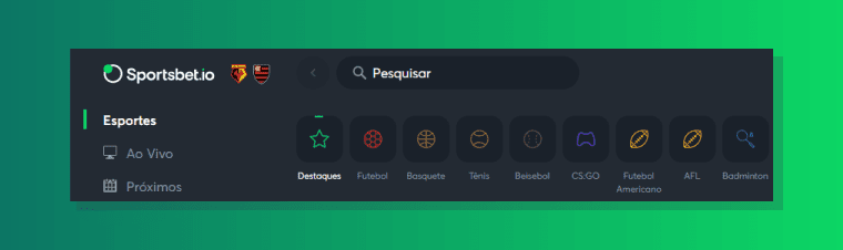 Localizando Sportsbet.io