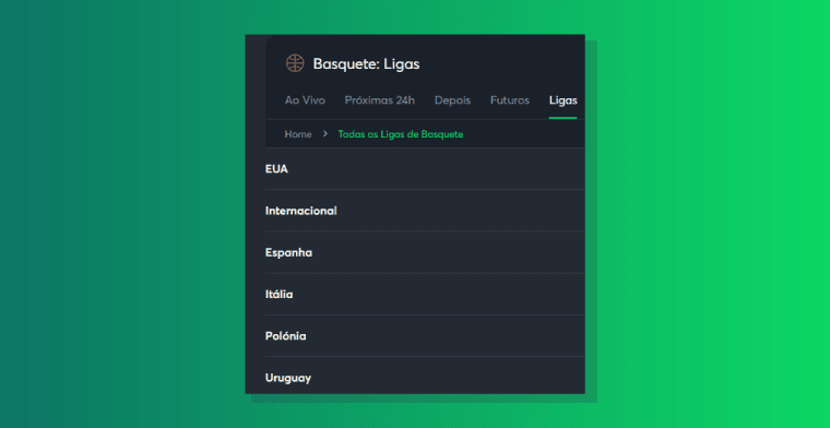 Ligas Sportsbet.io