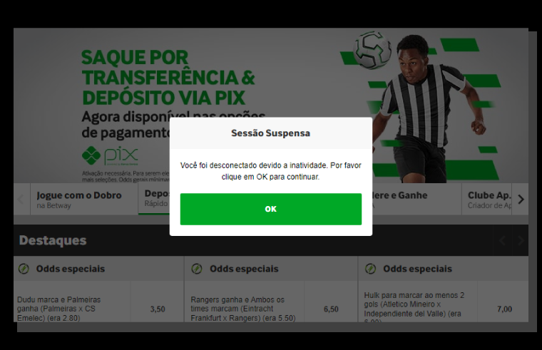 Navegação padrão entre sites de apostas