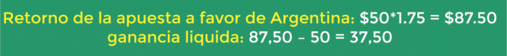 Retorno de la apuesta en Argentina