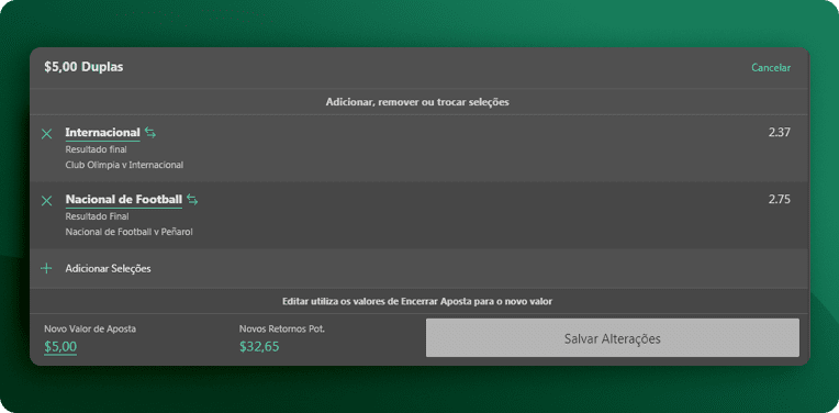 Adicionando Uma Selecao
