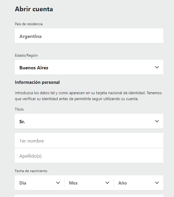 datos que requiere bet365 para el registro