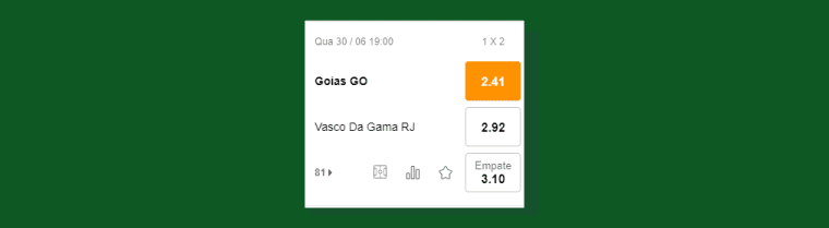 Finalizando Aposta Goias