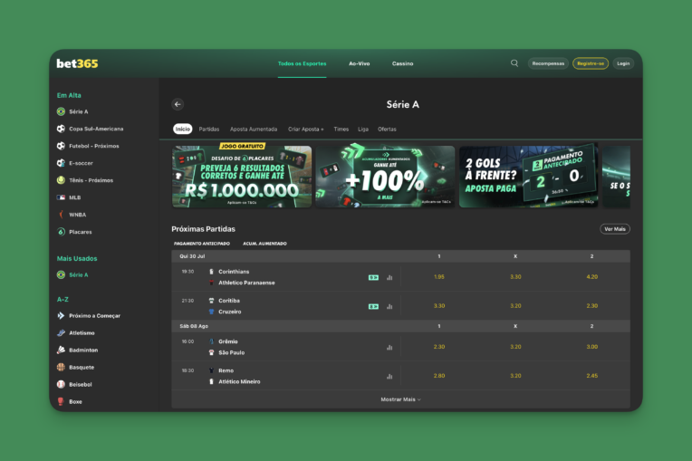 Imagem da análise da Bet365
