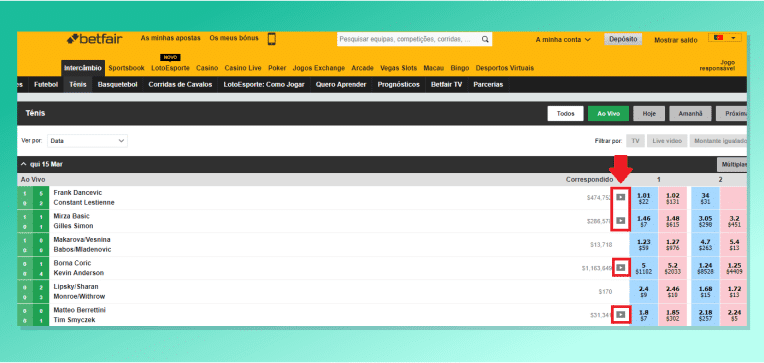 Identifique Stream Betfair
