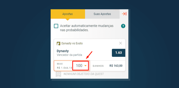 Registrando Primeira Aposta Rivalry
