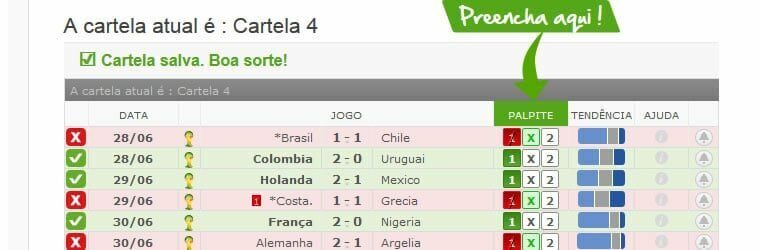 Cartela Palpites Ganhar Bolao Futebol 1