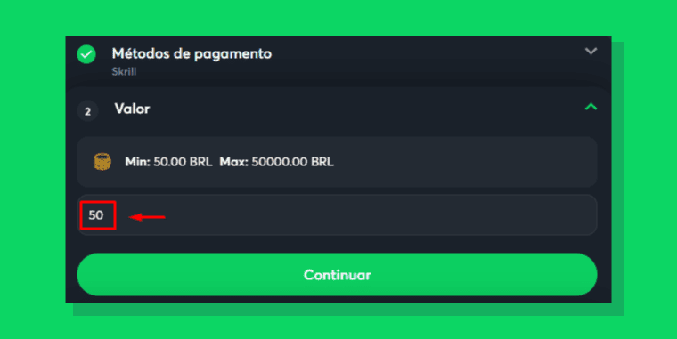 Valor Deposito Sportsbet.io Skrill