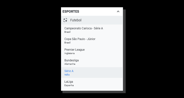 menu betano esportes