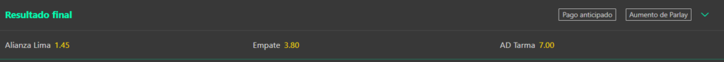 Imagem da análise da Bet365