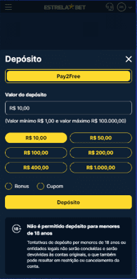 Como depositar na EstrelaBet?