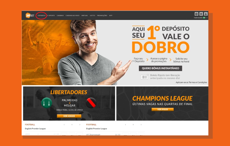 Acessar Menu Esportes