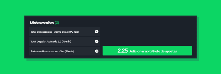 Confirmando Aposta Personalizada
