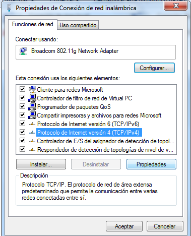 Propiedades de red solucion problema betfair