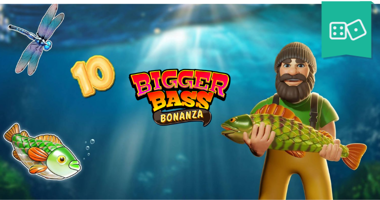 Interface do jogo de slot Bigger Bass Bonanza no Cassino Betfair
