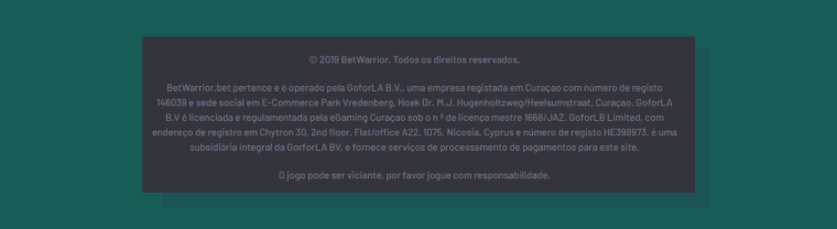Betwarrior Apostas Regulamentada