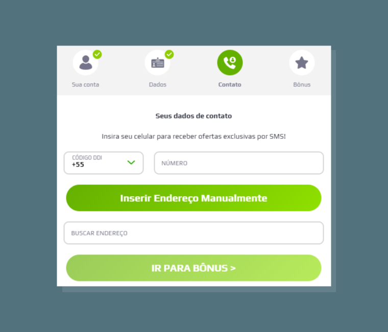 Preencher Dados Netbet
