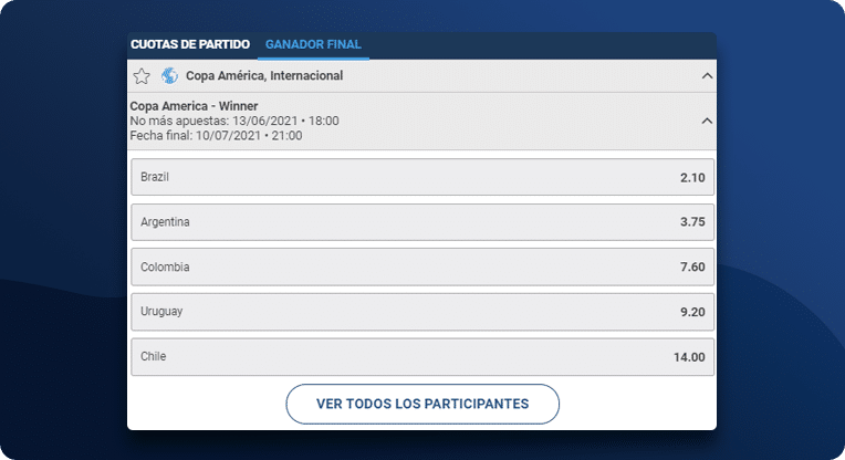 apostar al ganador de la copa america