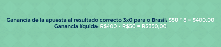 Ganancia de apuesta en 3:0 para Brasil