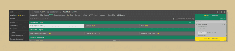 Adicionar Aposta Bet365
