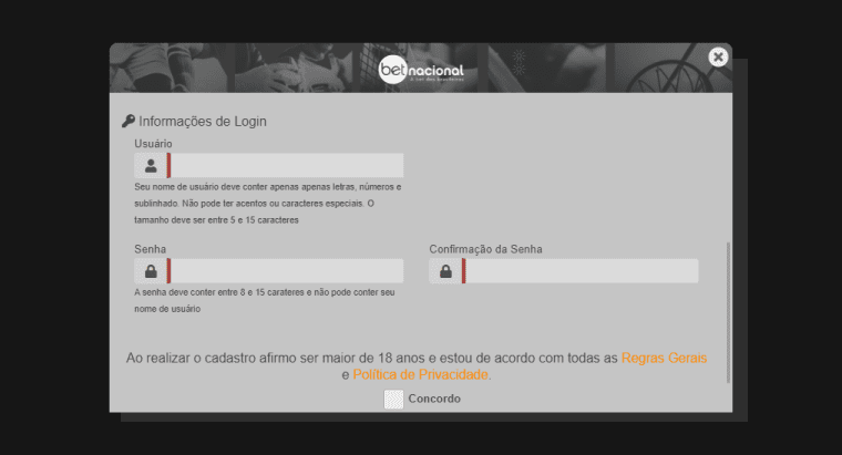 Nome Usuario Senha Betnacional