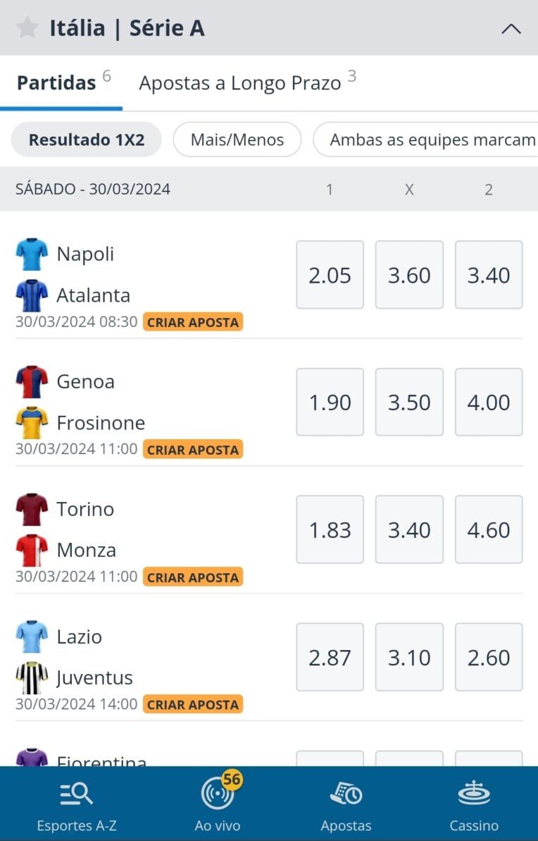 Imagem da análise da SportingBet
