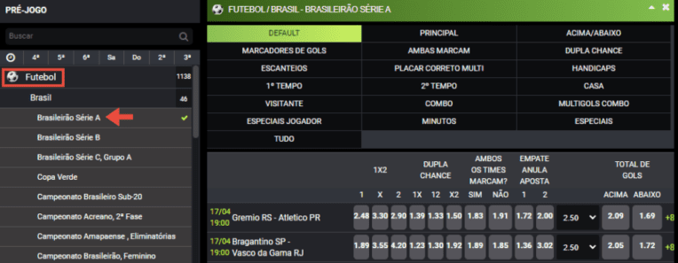 F12 Bet Esportes Futebol Brasileirao