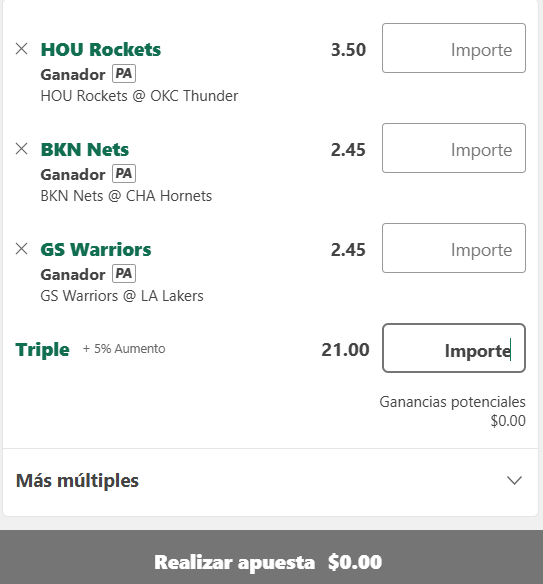 apuesta parlay en la NBA