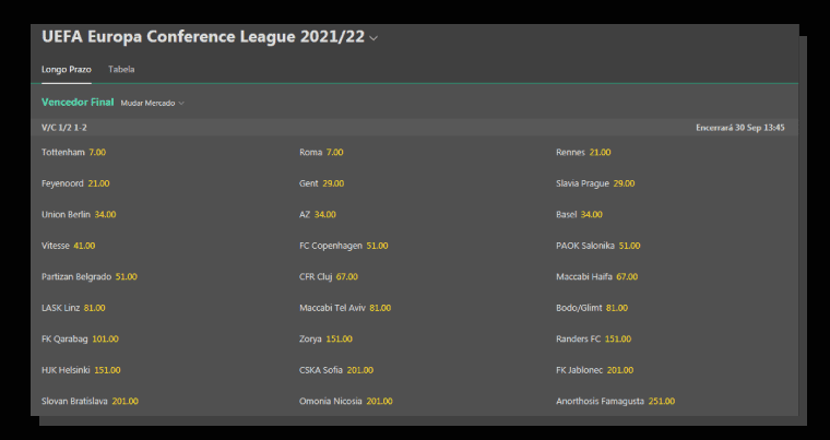 Conference League Bet365