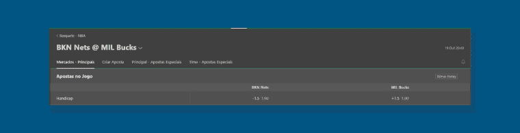 Handicap Pontos Nba