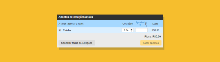 Investimento Resultado Betfair Serie B
