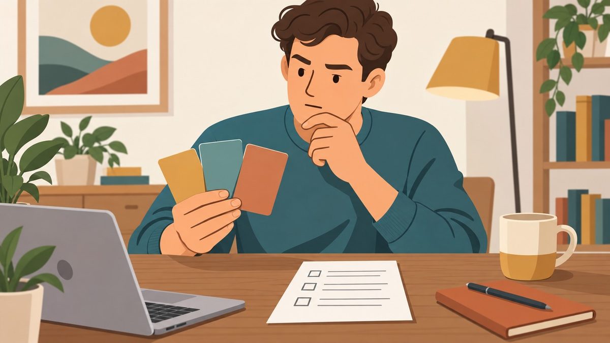 Persona revisa condiciones de bonos en una tabla antes de elegir