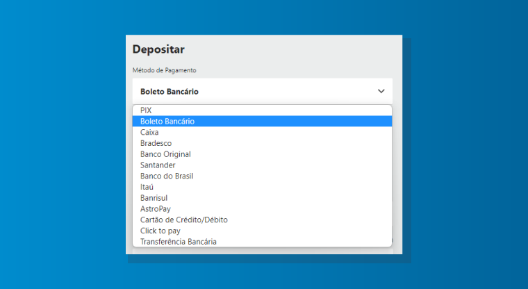 Formas Disponiveis Deposito Bet3564