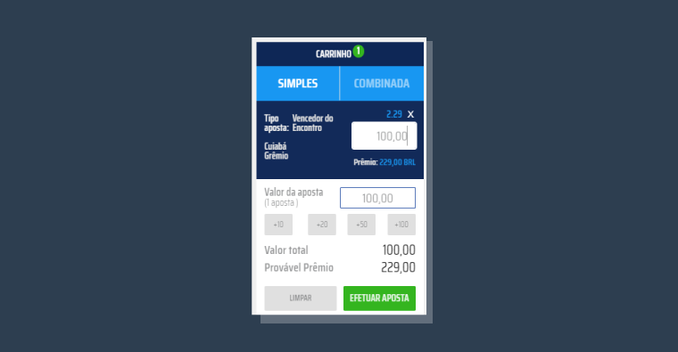 registrar seu palpite