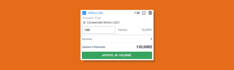 valor da sua aposta