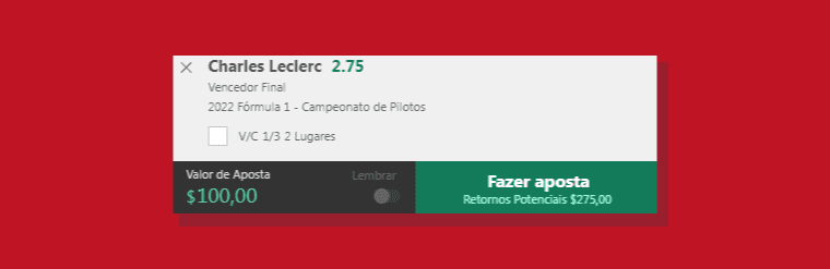 Como Confirmar Aposta Formula 1