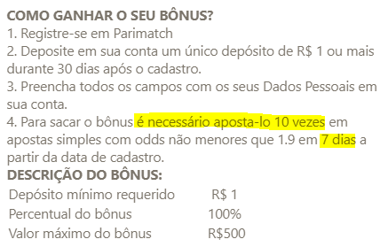 Imagem da análise da Parimatch