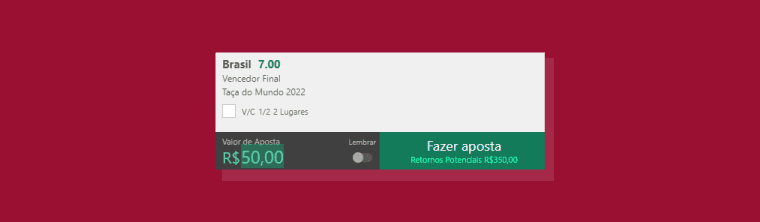 Preencher Valor Aposta Confirmar